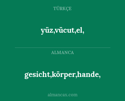 gesicht,körper,hande, - yüz,vücut,el,