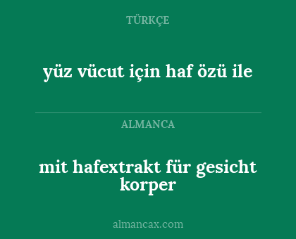 yüz vücut için haf özü ile - mit hafextrakt für gesicht korper