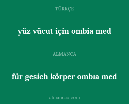 für gesich körper
ombıa med - yüz vücut için ombia med
