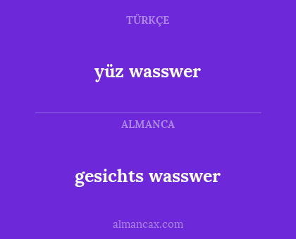 gesichts wasswer - yüz wasswer