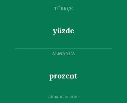 prozent - yüzde