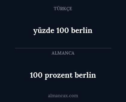 100 prozent berlin - yüzde 100 berlin