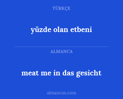 meat me in das gesicht - yüzde olan etbeni