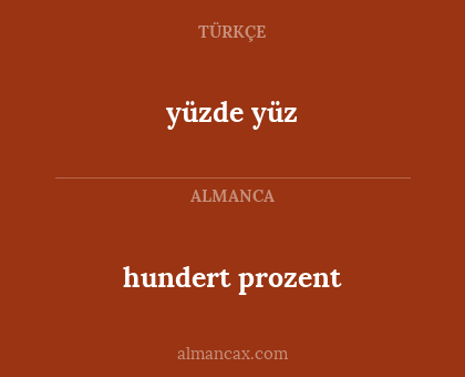 yüzde yüz - hundert prozent