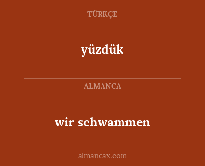 yüzdük - wir schwammen