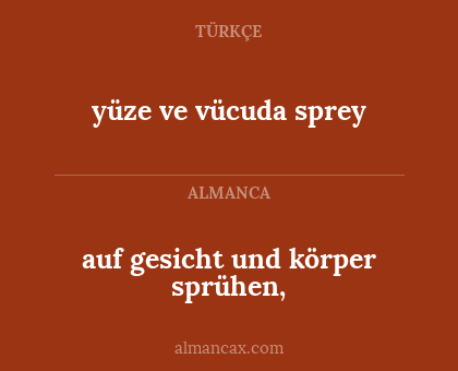 auf gesicht und körper sprühen, - yüze ve vücuda sprey