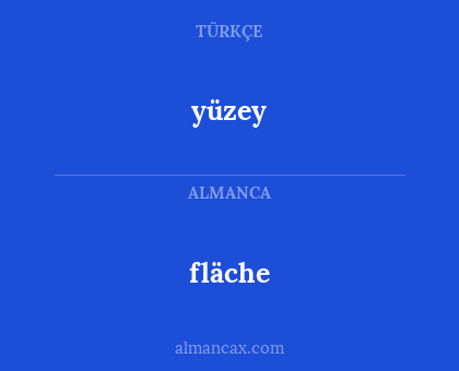 fläche - yüzey