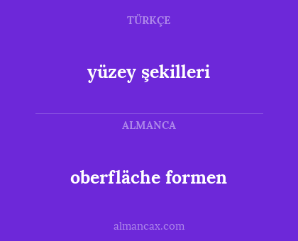 oberfläche formen - yüzey şekilleri