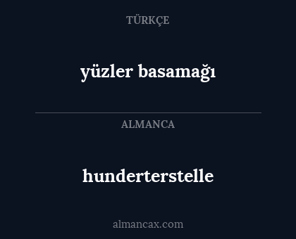 hunderterstelle - yüzler basamağı