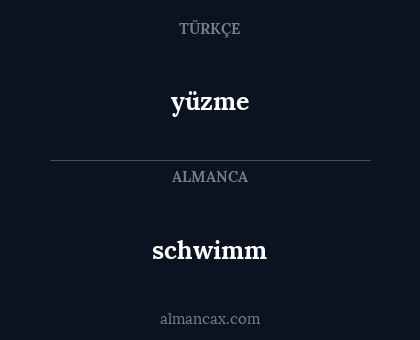 schwimm - yüzme