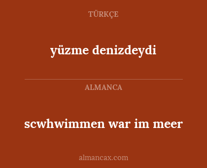 scwhwimmen war im meer - yüzme denizdeydi