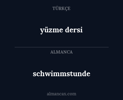 schwimmstunde - yüzme dersi
