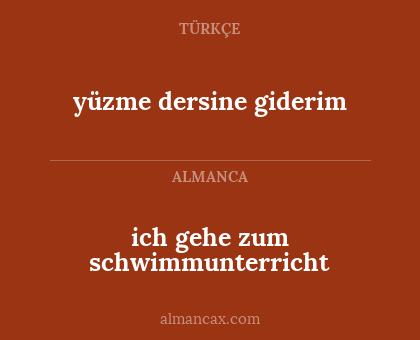 ich gehe zum schwimmunterricht - yüzme dersine giderim