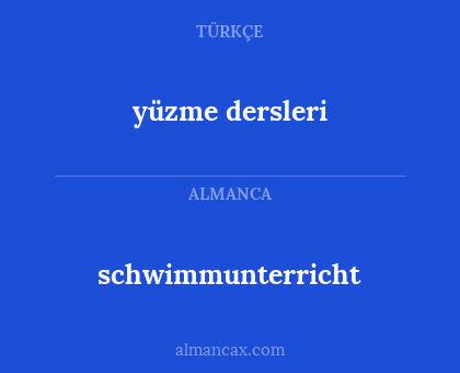 yüzme dersleri - schwimmunterricht