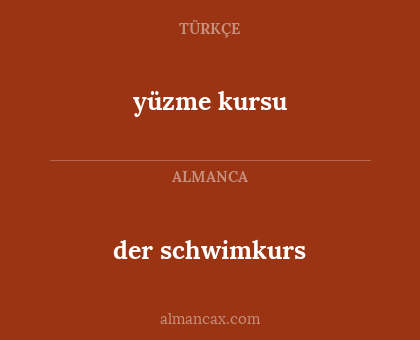 der schwimkurs - yüzme kursu