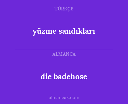 die badehose - yüzme sandıkları