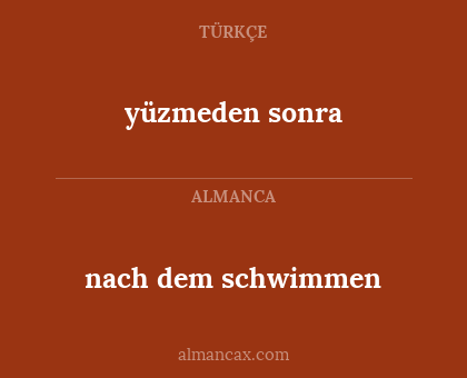 nach dem schwimmen - yüzmeden sonra