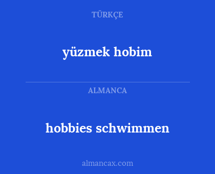 hobbies schwimmen - yüzmek hobim