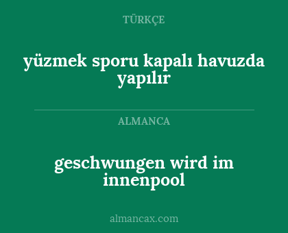 geschwungen wird im innenpool - yüzmek sporu kapalı havuzda yapılır