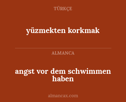 yüzmekten korkmak - angst vor dem schwimmen haben