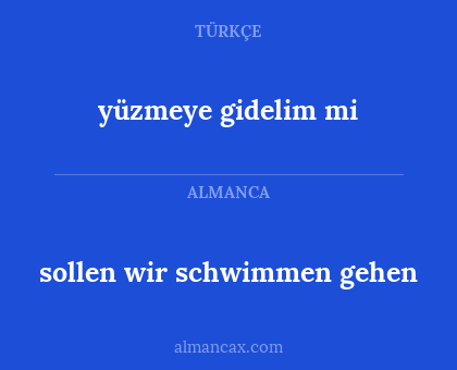 yüzmeye gidelim mi - sollen wir schwimmen gehen