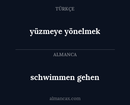 yüzmeye yönelmek - schwimmen gehen