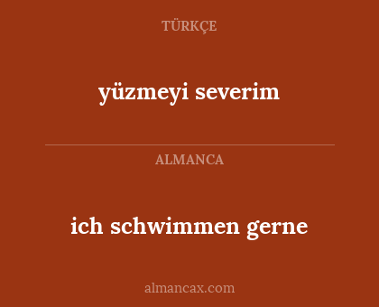 ich schwimmen gerne - yüzmeyi severim