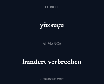 hundert verbrechen - yüzsuçu