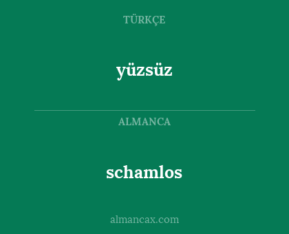schamlos - yüzsüz