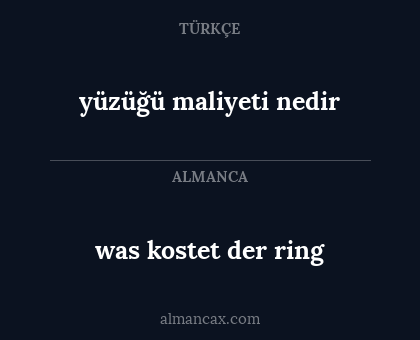 was kostet der ring - yüzüğü maliyeti nedir