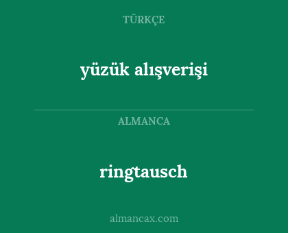 ringtausch - yüzük alışverişi