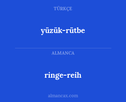 yüzük-rütbe - ringe-reih