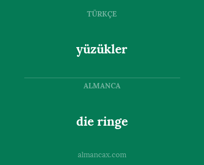 die ringe - yüzükler
