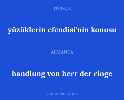 yüzüklerin efendisi'nin konusu - handlung von herr der ringe