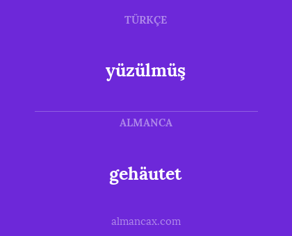 gehäutet - yüzülmüş