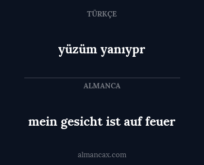 yüzüm yanıypr - mein gesicht ist auf feuer