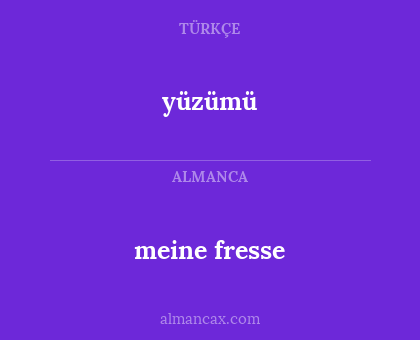 yüzümü - meine fresse