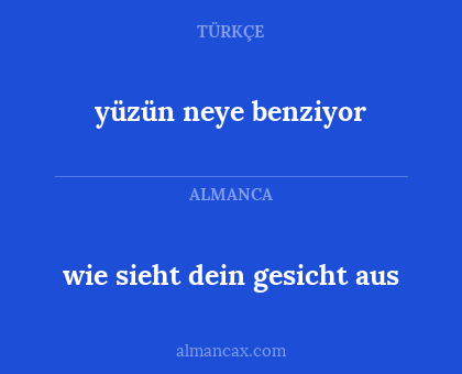 wie sieht dein gesicht aus - yüzün neye benziyor
