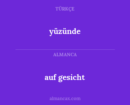 yüzünde - auf gesicht