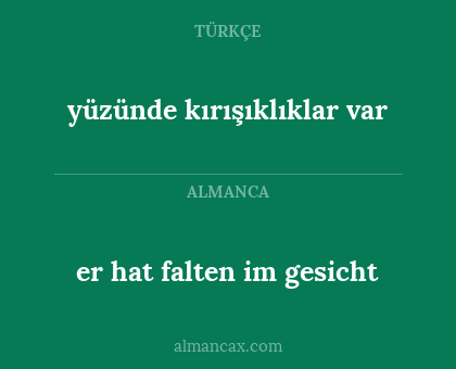 yüzünde kırışıklıklar var - er hat falten im gesicht