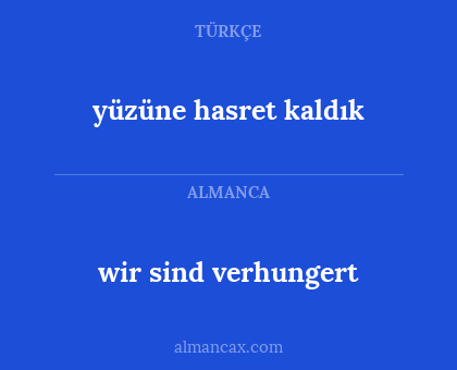 yüzüne hasret kaldık - wir sind verhungert