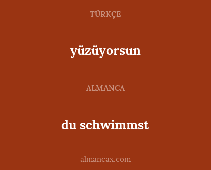 du schwimmst - yüzüyorsun
