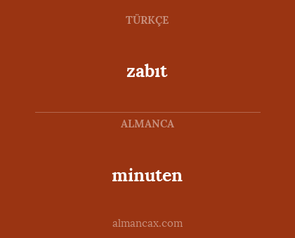 minuten - zabıt