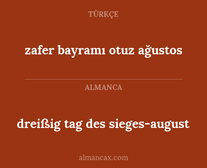 zafer bayramı otuz ağustos - dreißig tag des sieges-august