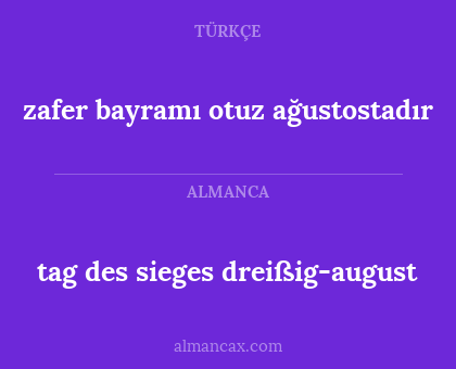 zafer bayramı otuz ağustostadır - tag des sieges dreißig-august