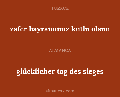 glücklicher tag des sieges - zafer bayramımız kutlu olsun