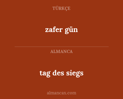 zafer gün - tag des siegs