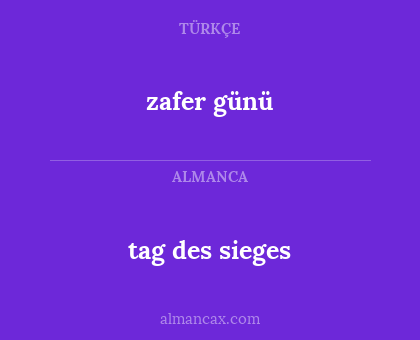 tag des sieges - zafer günü