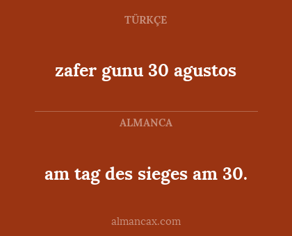 zafer gunu 30 agustos - am tag des sieges am 30.