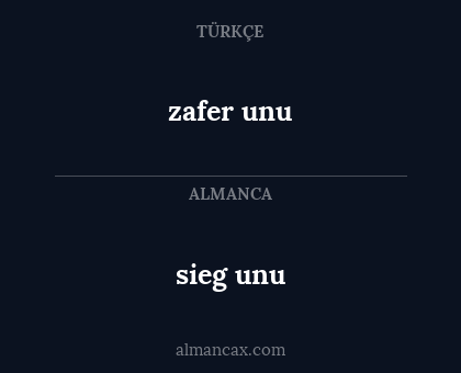 sieg unu - zafer unu
